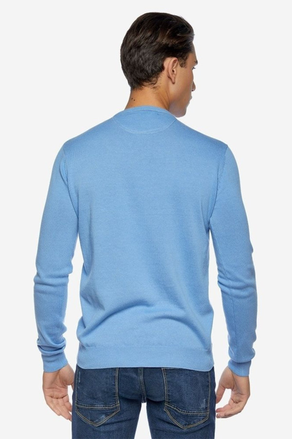 CAMARO ΑΝΔΡΙΚΗ ΠΛΕΚΤΗ ΜΠΛΟΥΖΑ SLIM FIT ΒΑΜΒΑΚΕΡΗ ΣΙΕΛ 24579-914-951