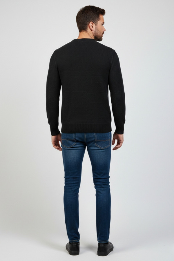 VISCONTI ΑΝΔΡΙΚΗ ΠΛΕΚΤΗ ΜΠΛΟΥΖΑ ΜΕ ΣΧΕΔΙΟ ΣΤΗ ΠΛΕΞΗ ΜΑΥΡΟ 2742-3