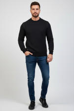 VISCONTI ΑΝΔΡΙΚΗ ΠΛΕΚΤΗ ΜΠΛΟΥΖΑ ΜΕ ΣΧΕΔΙΟ ΣΤΗ ΠΛΕΞΗ ΜΑΥΡΟ 2742-3