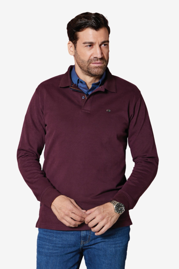 VISCONTI ΑΝΔΡΙΚΗ ΜΠΛΟΥΖΑ ΠΟΛΟ ΜΑΚΡΥΜΑΝΙΚΗ ΒΑΜΒΑΚΕΡΗ DEEPCHERRY 2817-14 VISCONTI ΑΝΔΡΙΚΗ ΜΠΛΟΥΖΑ ΠΟΛΟ ΜΑΚΡΥΜΑΝΙΚΗ ΒΑΜΒΑΚΕΡΗ DEEPCHERRY 2817-14