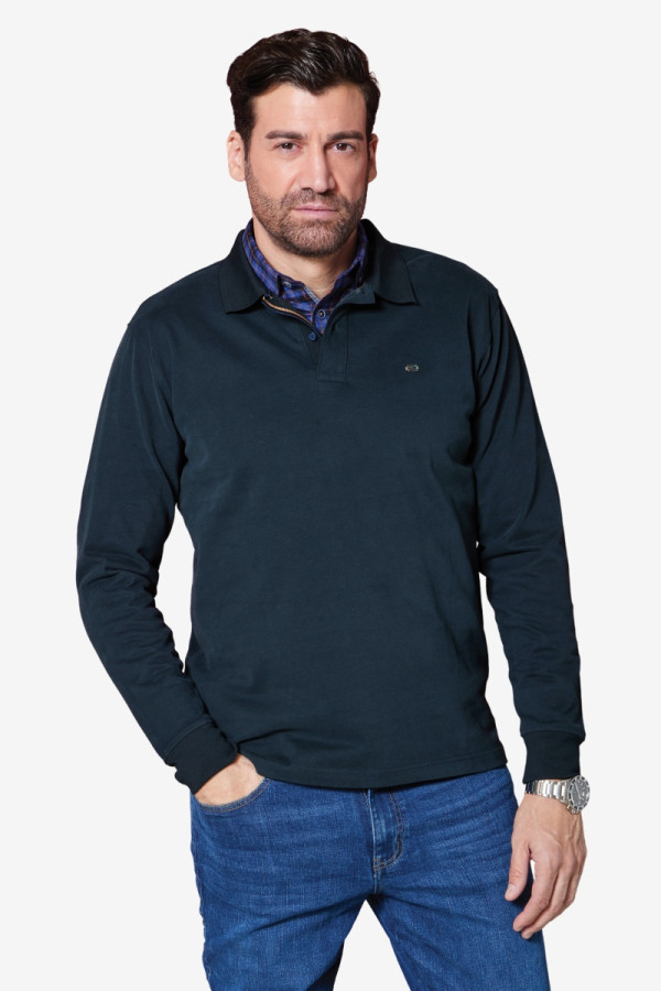 VISCONTI ΑΝΔΡΙΚΗ ΜΠΛΟΥΖΑ ΠΟΛΟ ΜΑΚΡΥΜΑΝΙΚΗ ΒΑΜΒΑΚΕΡΗ ΣΚΟΥΡΟ ΠΡΑΣΙΝΟ 2817-2