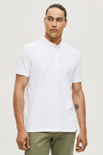 Ανδρικό polo Brokers λευκό mao γιακάς βαμβακερό 26017-811-756