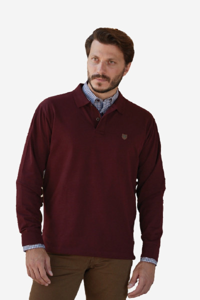 VISCONTI ΑΝΔΡΙΚΗ ΜΠΛΟΥΖΑ POLO ΜΑΚΡΥΜΑΝΙΚΗ BURGUNDY 2760-7