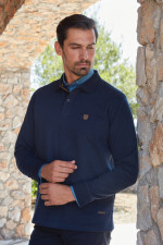 VISCONTI ΑΝΔΡΙΚΗ ΜΠΛΟΥΖΑ POLO ΜΑΚΡΥΜΑΝΙΚΗ ΜΠΛΕ 2790-3