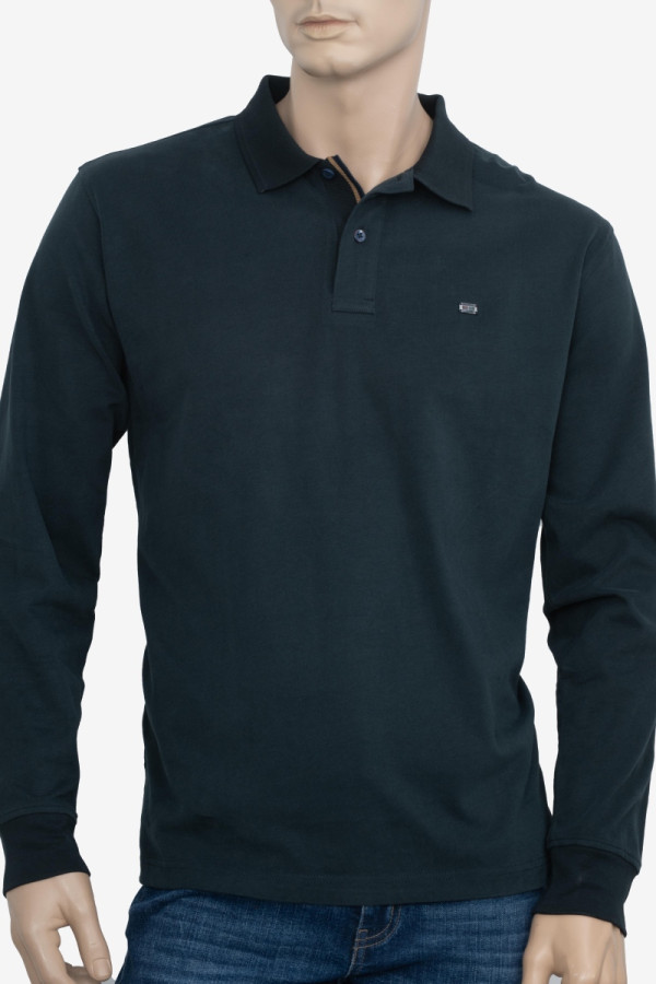 VISCONTI ΑΝΔΡΙΚΗ ΜΠΛΟΥΖΑ ΠΟΛΟ ΜΑΚΡΥΜΑΝΙΚΗ ΒΑΜΒΑΚΕΡΗ ΣΚΟΥΡΟ ΠΡΑΣΙΝΟ 2817-2