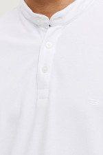 Ανδρικό polo Brokers λευκό mao γιακάς βαμβακερό 26017-811-756