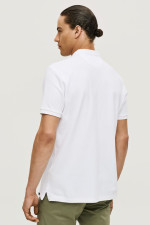 Ανδρικό polo Brokers λευκό mao γιακάς βαμβακερό 26017-811-756