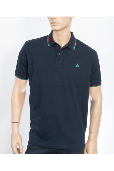 VISCONTI ΑΝΔΡΙΚΗ ΜΠΛΟΥΖΑ POLO ΚΟΝΤΟΜΑΝΙΚΗ ΒΑΜΒΑΚΕΡΗ ΜΠΛΕ 2748-6