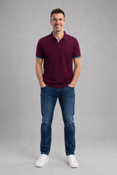 Ανδρικό polo Visconti magenta βαμβακερό κοντομάνικη 2831-12