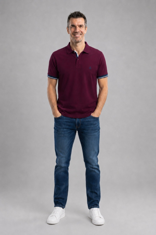 Ανδρικό polo Visconti magenta βαμβακερό κοντομάνικη 2831-12 Ανδρικό polo Visconti magenta βαμβακερό κοντομάνικη 2831-12