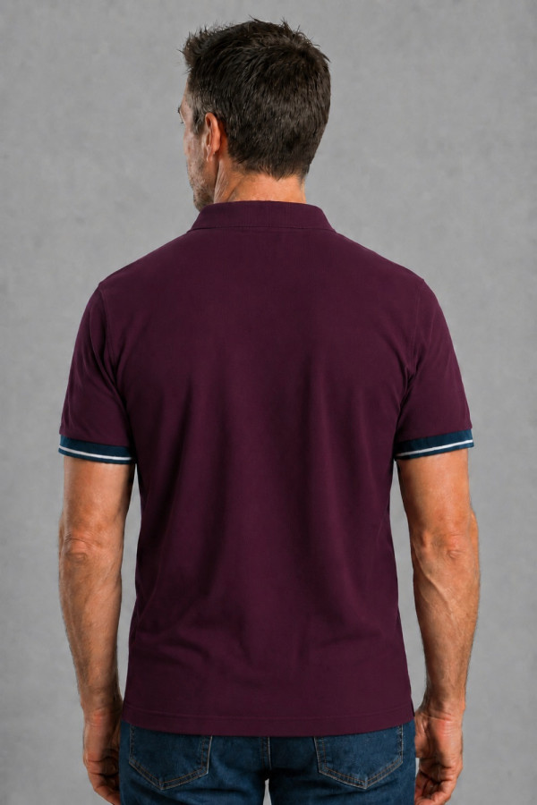Ανδρικό polo Visconti magenta βαμβακερό κοντομάνικη 2831-12 Ανδρικό polo Visconti magenta βαμβακερό κοντομάνικη 2831-12