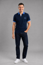 Ανδρική polo μπλούζα Visconti navy μπλε βαμβακερή piqué 2831-6