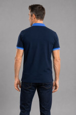 Ανδρική polo μπλούζα Visconti navy μπλε βαμβακερή piqué 2831-6