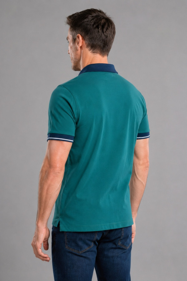 Ανδρική polo μπλούζα Visconti πράσινη βαμβακερή piqué 2831-4