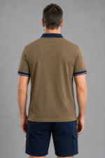 Ανδρικό polo Visconti λαδί βαμβακερό κοντομάνικη comfortable fit 2831-8