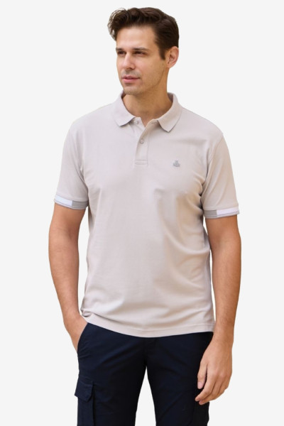 Ανδρική πόλο Visconti μπεζ βαμβακερή κοντομάνικη 2813-19