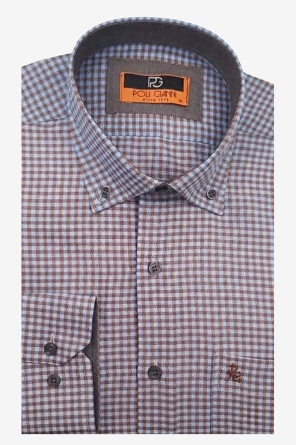 POLIGIANNI ΑΝΔΡΙΚΟ ΠΟΥΚΑΜΙΣΟ ΚΑΡΟ ΜΑΚΡΥΜΑΝΙΚΟ ΜΕ ΤΣΕΠΗ ΣΙΕΛ 28119-02