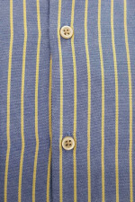 Ανδρικό πουκάμισο μπλε ριγε button down βαμβακερό Domino 27800-01