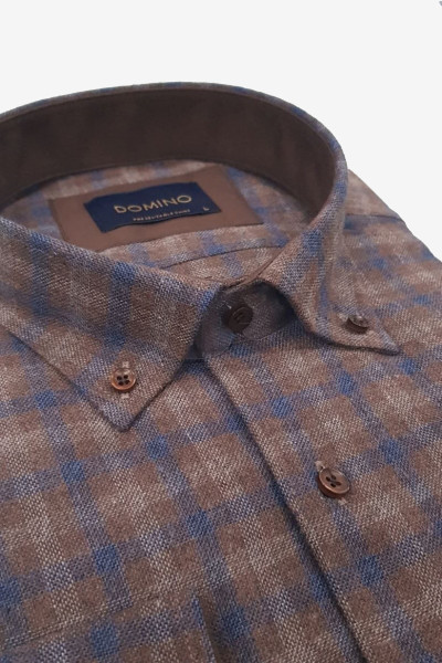 DOMINO ΑΝΔΡΙΚΟ ΠΟΥΚΑΜΙΣΟ ΦΑΝΕΛΑ ΚΑΡΩ ΚΑΦΕ 31320-03