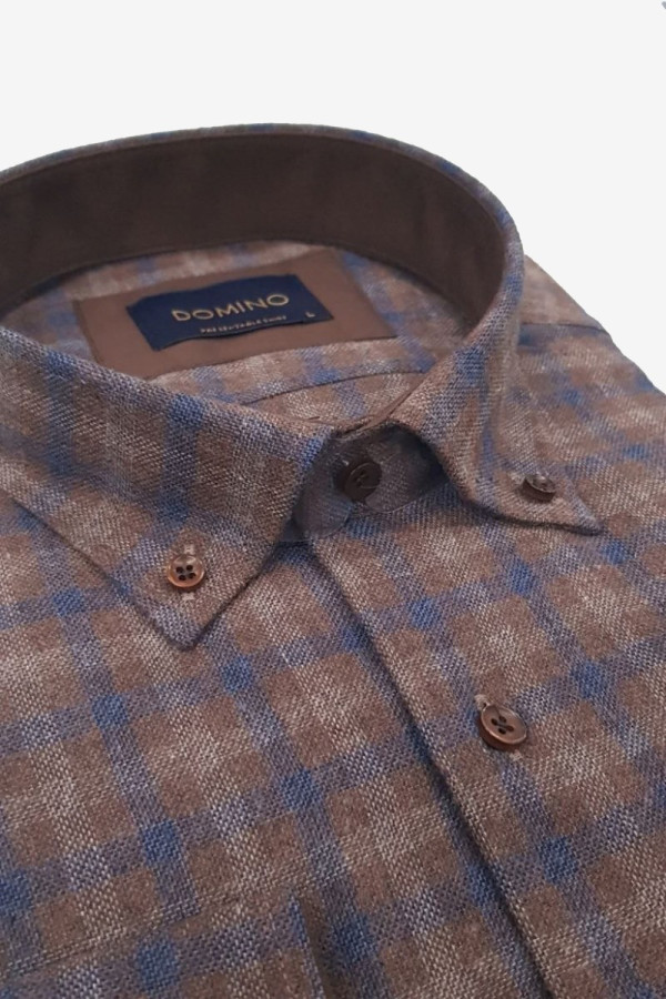 DOMINO ΑΝΔΡΙΚΟ ΠΟΥΚΑΜΙΣΟ ΦΑΝΕΛΑ ΚΑΡΩ ΚΑΦΕ 31320-03 DOMINO ΑΝΔΡΙΚΟ ΠΟΥΚΑΜΙΣΟ ΦΑΝΕΛΑ ΚΑΡΩ ΚΑΦΕ 31320-03