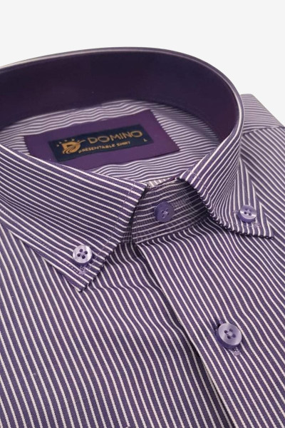 DOMINO ΑΝΔΡΙΚΟ ΠΟΥΚΑΜΙΣΟ ΜΑΚΡΥΜΑΝΙΚΟ ΜΕ ΡΙΓΑ ΚΑΙ ΤΣΕΠΗ ΜΩΒ 27789-02