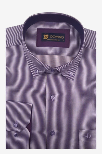 DOMINO ΑΝΔΡΙΚΟ ΠΟΥΚΑΜΙΣΟ ΜΑΚΡΥΜΑΝΙΚΟ ΜΕ ΡΙΓΑ ΚΑΙ ΤΣΕΠΗ ΜΩΒ 27789-02