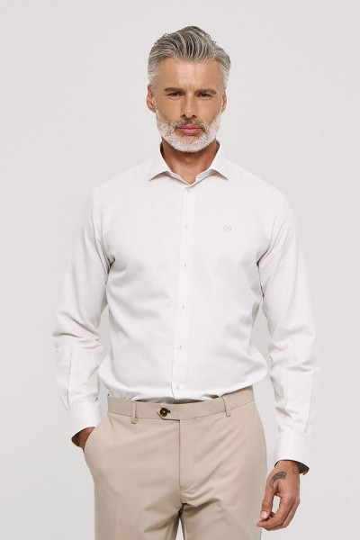 Ανδρικό ριγέ πουκάμισο Sogo μπεζ regular fit 26036-830-655