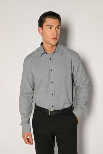SOGO ΑΝΔΡΙΚΟ ΠΟΥΚΑΜΙΣΟ REGULAR FIT ΜΕ ΜΙΚΡΟΣΧΕΔΙΟ ΜΑΥΡΟ 24536-836-652
