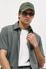 Ανδρικό πουκάμισο Brokers χακί κοντομάνικο smart casual 26016-391-492