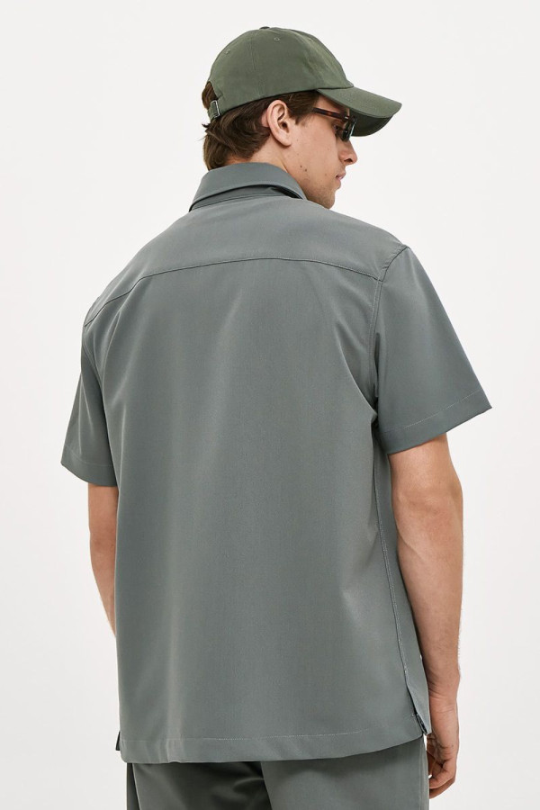 Ανδρικό πουκάμισο Brokers χακί κοντομάνικο smart casual 26016-391-492