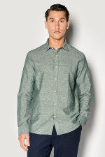 BROKERS ΑΝΔΡΙΚΟ ΠΟΥΚΑΜΙΣΟ ΛΙΝΟ REGULAR FIT GREEN 23016-601-08