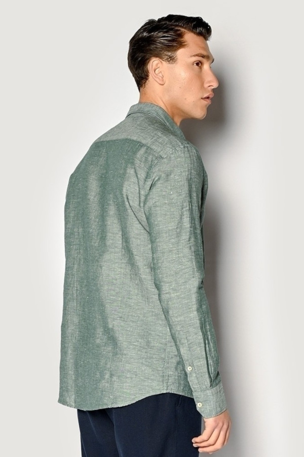 BROKERS ΑΝΔΡΙΚΟ ΠΟΥΚΑΜΙΣΟ ΛΙΝΟ REGULAR FIT GREEN 23016-601-08