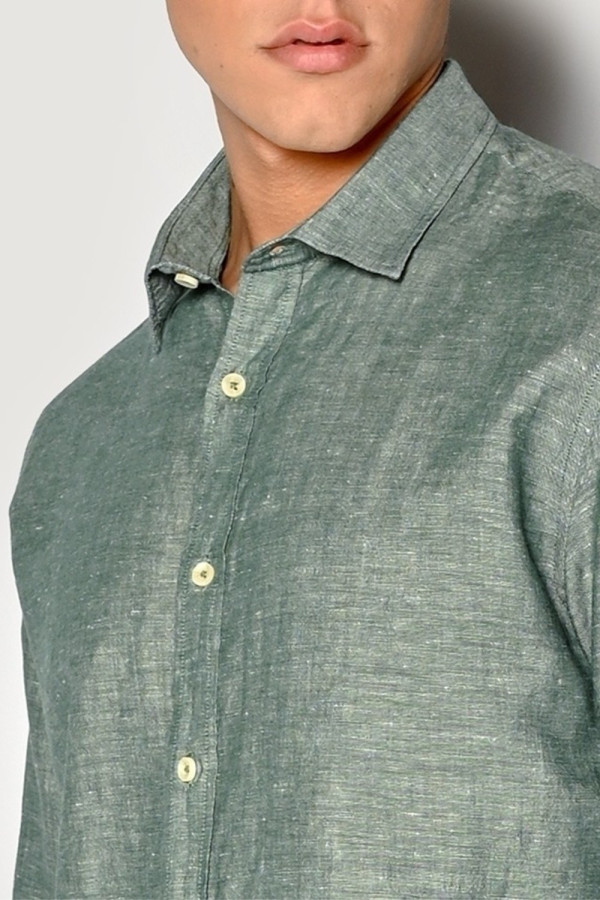 BROKERS ΑΝΔΡΙΚΟ ΠΟΥΚΑΜΙΣΟ ΛΙΝΟ REGULAR FIT GREEN 23016-601-08