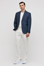 Ανδρικό σακάκι Sogo μπλε smart casual με υφή 25031-216-173