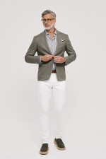 Ανδρικό σακάκι Sogo slim fit χακί με σχέδιο στην ύφανση 26031-503-182 Ανδρικό σακάκι Sogo slim fit χακί με σχέδιο στην ύφανση 26031-503-182