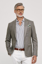 Ανδρικό σακάκι Sogo slim fit χακί με σχέδιο στην ύφανση 26031-503-182 Ανδρικό σακάκι Sogo slim fit χακί με σχέδιο στην ύφανση 26031-503-182