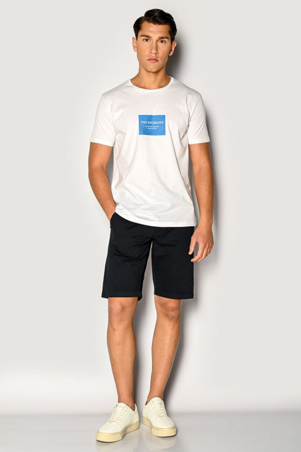 Ανδρική βερμούδα Brokers βαμβακερή μπλε chino 26015-442-451