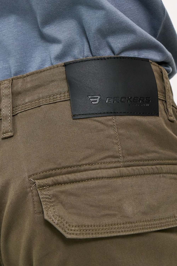 Ανδρική cargo βερμούδα Brokers χακί βαμβακερή 26015-505-451 Ανδρική cargo βερμούδα Brokers χακί βαμβακερή 26015-505-451