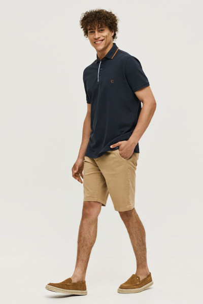 CAMARO ΑΝΔΡΙΚΗ ΒΕΡΜΟΥΔΑ CHINOS ΒΑΜΒΑΚΕΡΗ SLIM FIT ΜΠΕΖ 25025-451-458