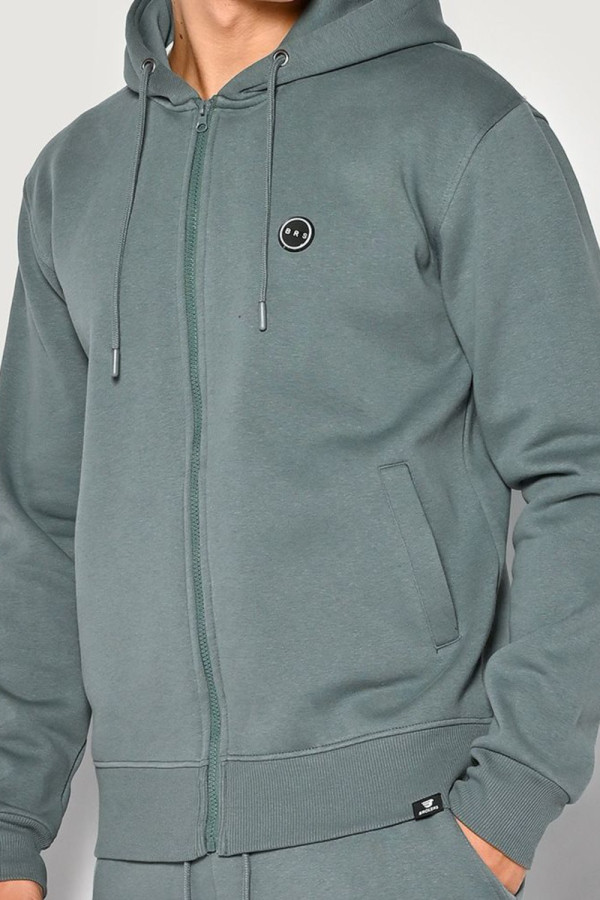 Ανδρική ζακέτα φούτερ Brokers πετρόλ regular fit  24518-303-851