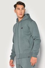 Ανδρική ζακέτα φούτερ Brokers πετρόλ regular fit  24518-303-851