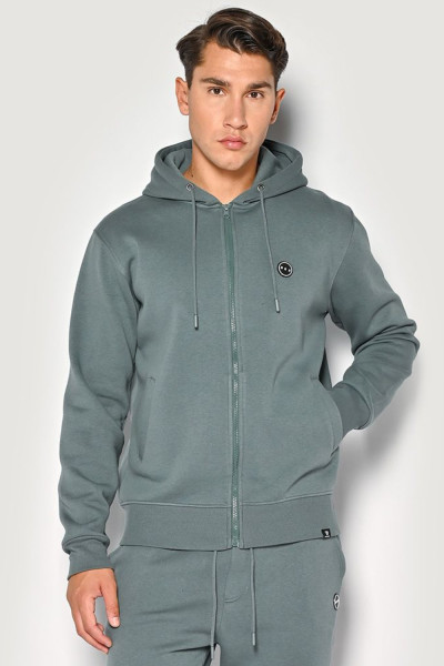 Ανδρική ζακέτα φούτερ Brokers πετρόλ regular fit  24518-303-851