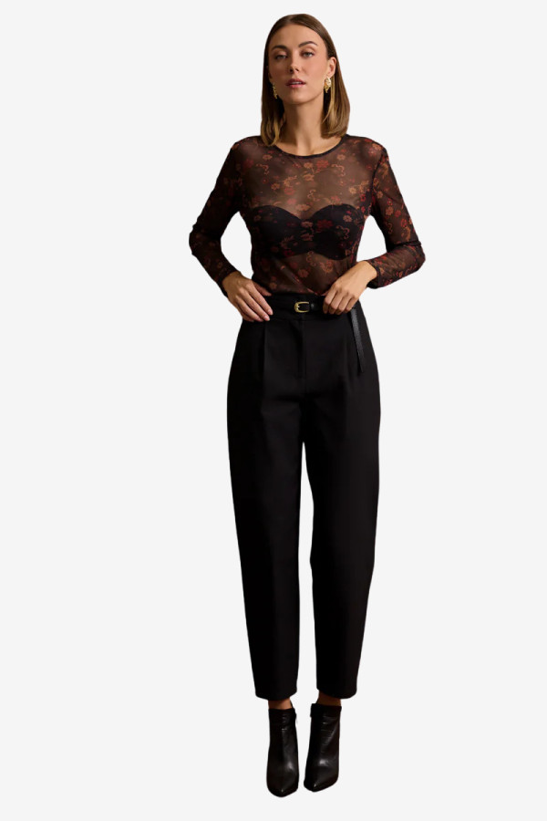 ENZZO ΓΥΝΑΙΚΕΙΟ ΠΑΝΤΕΛΟΝΙ ΨΗΛΟΜΕΣΟ ΜΕ ΖΩΝΗ NIMA ΜΑΥΡΟ 252221