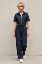 Γυναικεία ολόσωμη φόρμα jean  με ζώνη denim – Derpouli