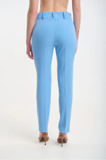 Γυναικείο ψηλόμεσο παντελόνι Fibes σιελ κρεπ ελαστικό με τσέπες 04-8102