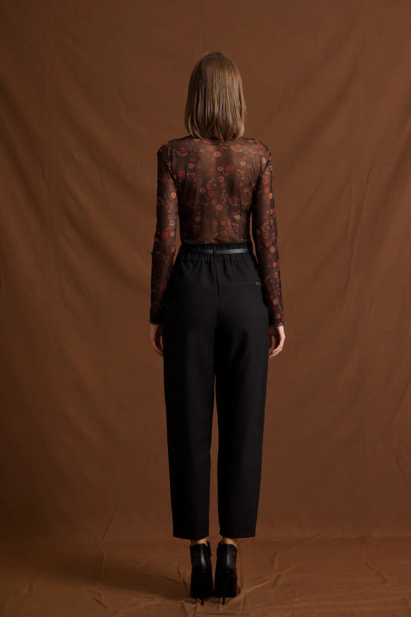 ENZZO ΓΥΝΑΙΚΕΙΟ ΠΑΝΤΕΛΟΝΙ ΨΗΛΟΜΕΣΟ ΜΕ ΖΩΝΗ NIMA ΜΑΥΡΟ 252221