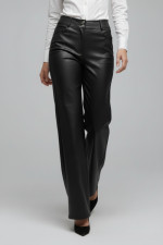 ELERIA CORTES ΓΥΝΑΙΚΕΙΟ ΠΑΝΤΕΛΟΝΙ WIDE LEG ΔΕΡΜΑΤΙΝΗ ΜΑΥΡΟ 223127