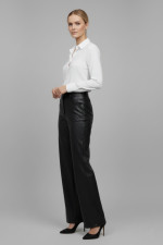 ELERIA CORTES ΓΥΝΑΙΚΕΙΟ ΠΑΝΤΕΛΟΝΙ WIDE LEG ΔΕΡΜΑΤΙΝΗ ΜΑΥΡΟ 223127