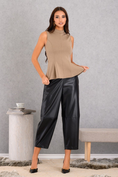 DERPOULI ΓΥΝΑΙΚΕΙΟ ΠΑΝΤΕΛΟΝΙ MOM FIT ΔΕΡΜΑΤΙΝΗ ΜΑΥΡΟ 1.15.27-50665