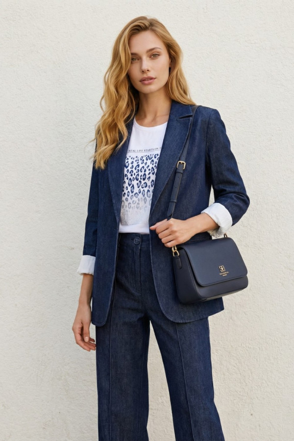 DERPOULI ΓΥΝΑΙΚΕΙΑ ΠΑΝΤΕΛΟΝΑ DENIM ΣΕ ΙΣΙΑ ΓΡΑΜΜΗ ΜΠΛΕ 1.15.39153